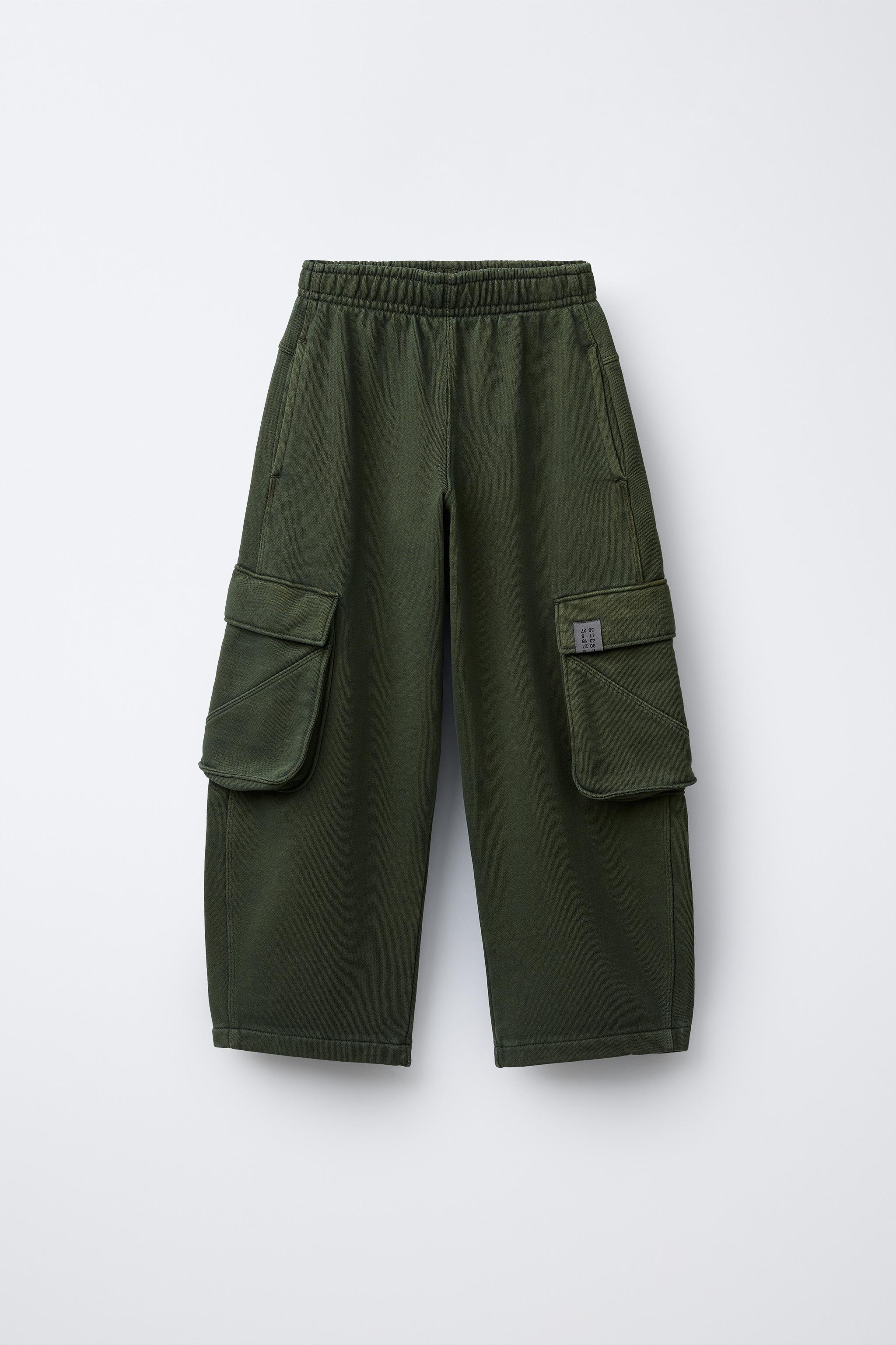 PLUSH WIDE LEG GARMENT DYED CARGO PANTS